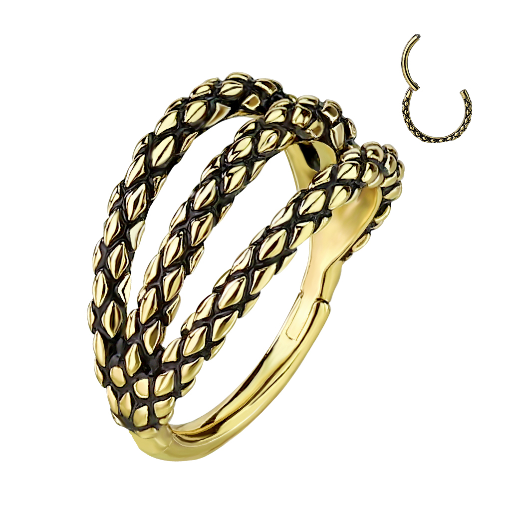 Šperky4U Piercing kruh segment trojitý - K01069GD-1210