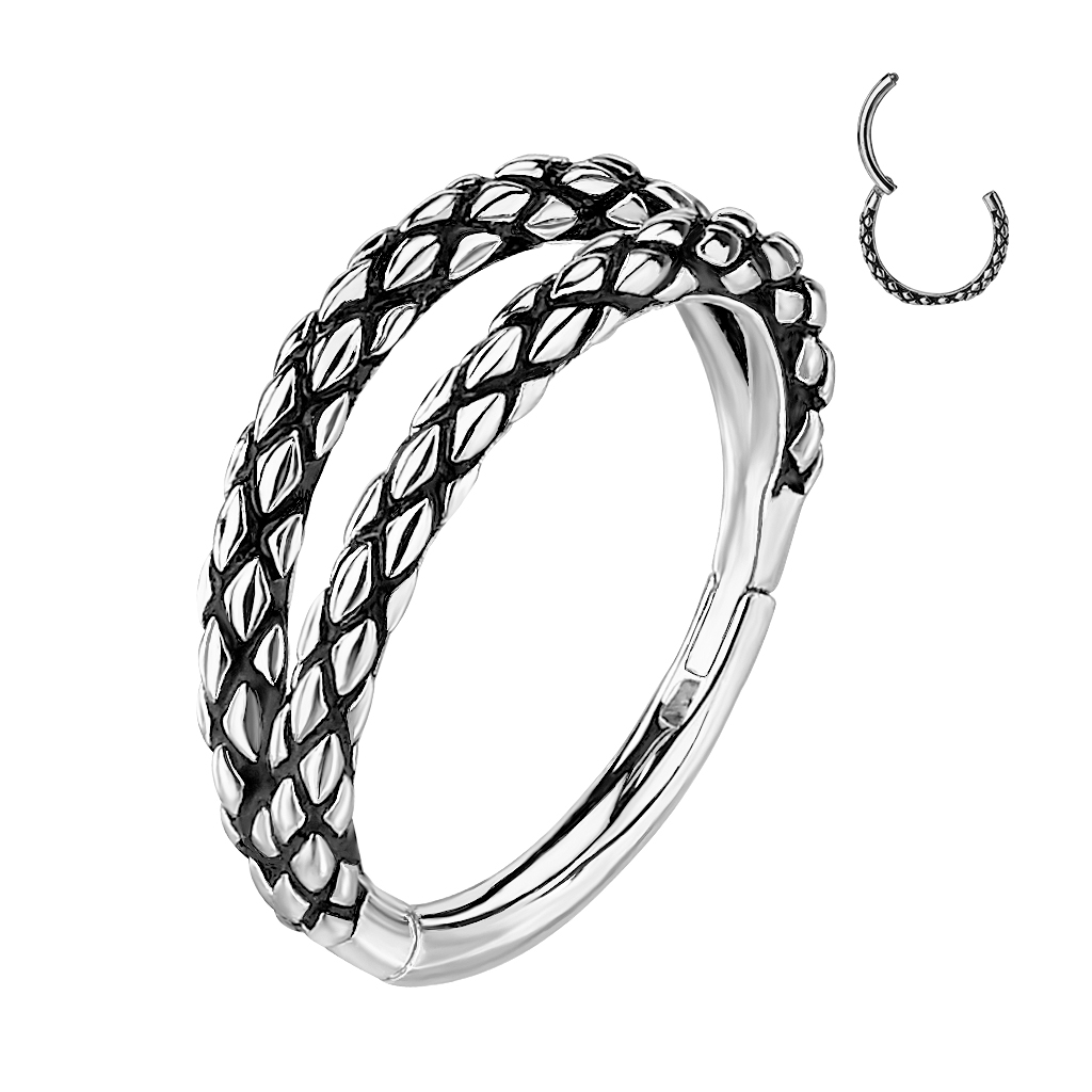 Šperky4U Piercing kruh segment dvojitý - K01070ST-1210