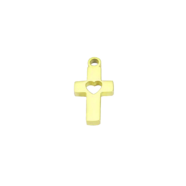 Šperky4U Zlacená ocelová komponenta - křížek - OK1433-GD