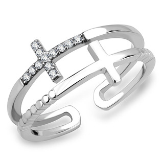 Ocelový prsten s křížky
