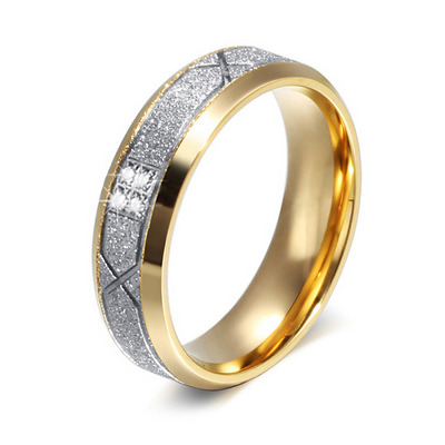 Šperky4U Dámský ocelový prsten se zirkony, šíře 6 mm, vel. 52 - velikost 52 - OPR0041-Zr-52