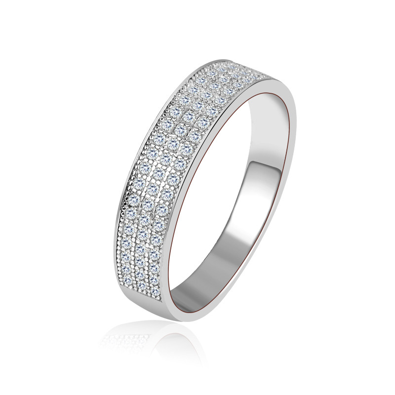 NUBIS® Stříbrný prsten se zirkony - velikost 60 - NB-5051-60