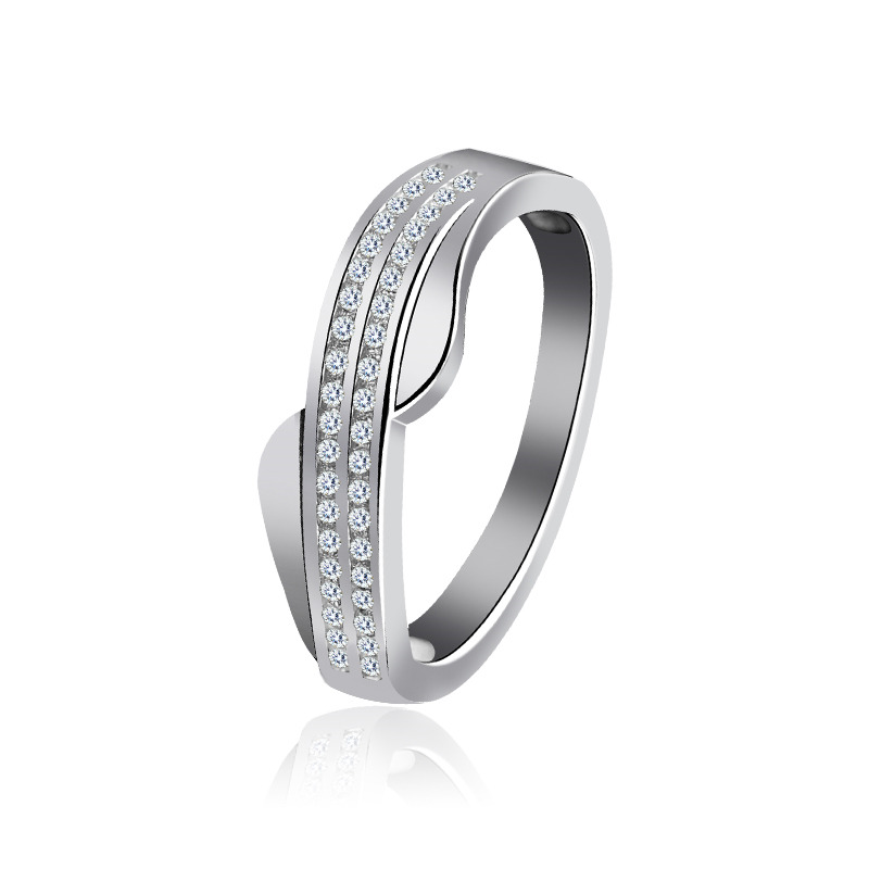 NUBIS® Stříbrný prsten se zirkony - velikost 51 - NB-5098-51