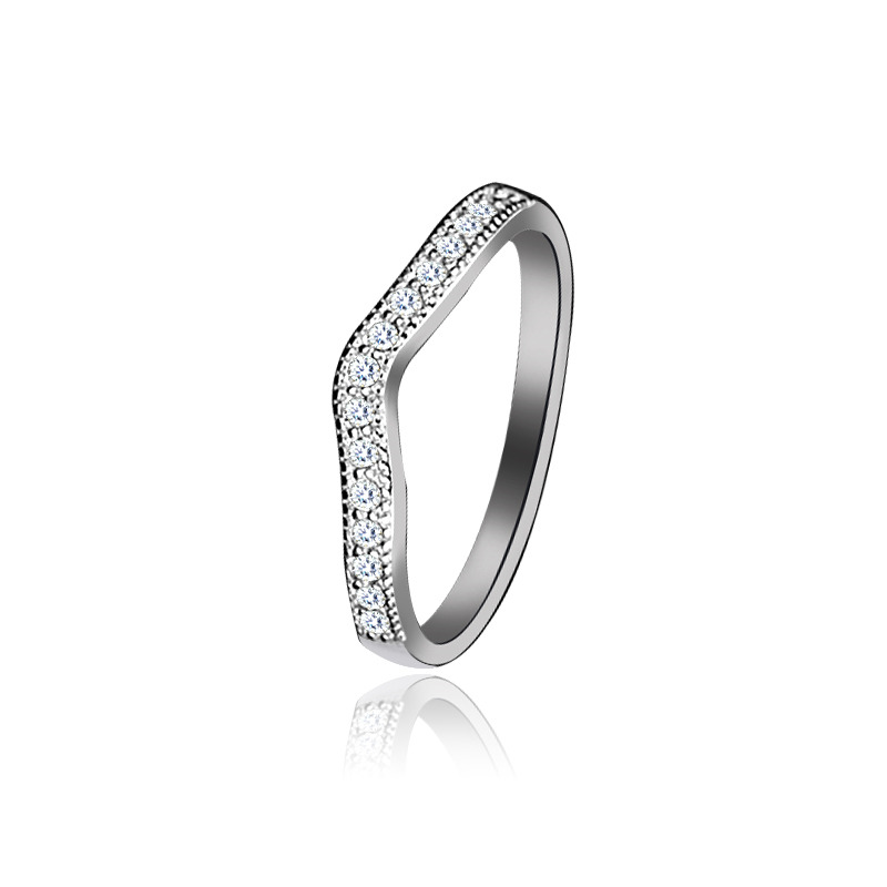 NUBIS® Stříbrný prsten se zirkony - velikost 57 - NB-5099-57