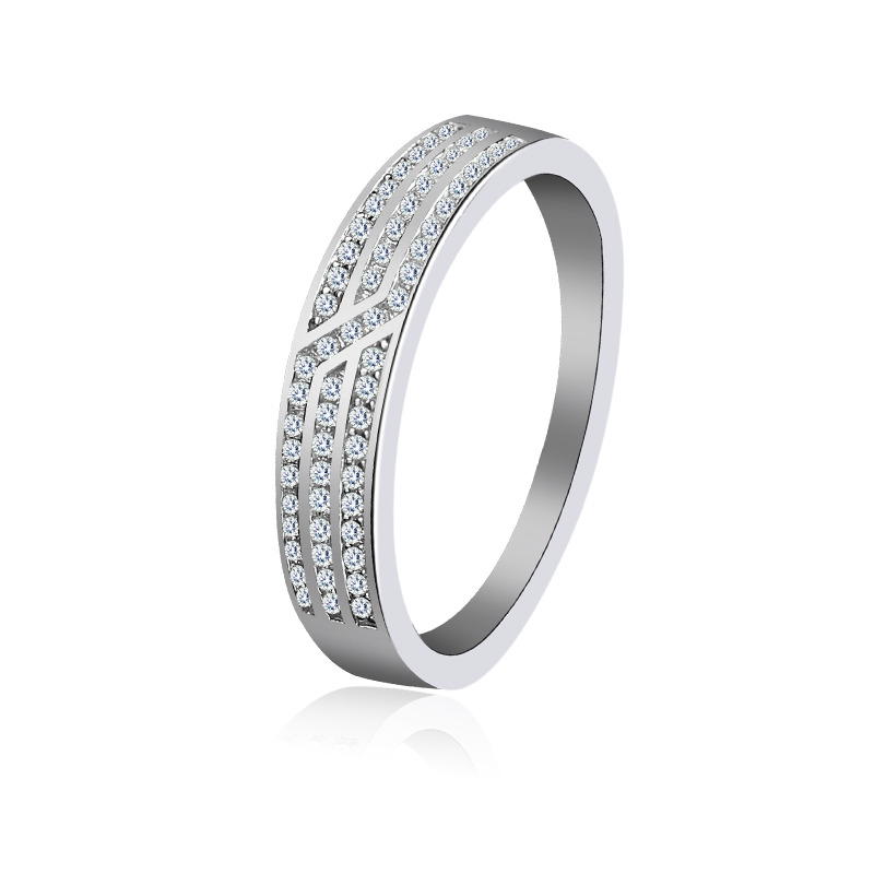 NUBIS® Stříbrný prsten se zirkony - velikost 57 - NB-5100-57