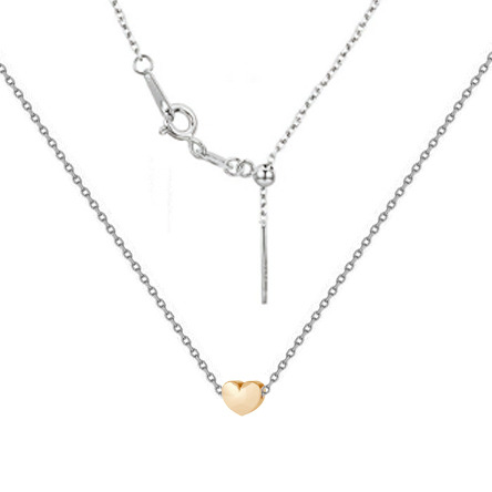 NUBIS® Stříbrný náhrdelník se zlaceným srdíčkem - NB-2258-RD