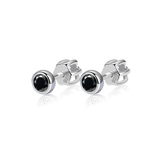 Levně NUBIS® Stříbrné náušnice, černé zirkony 3 mm - NB-3651-K