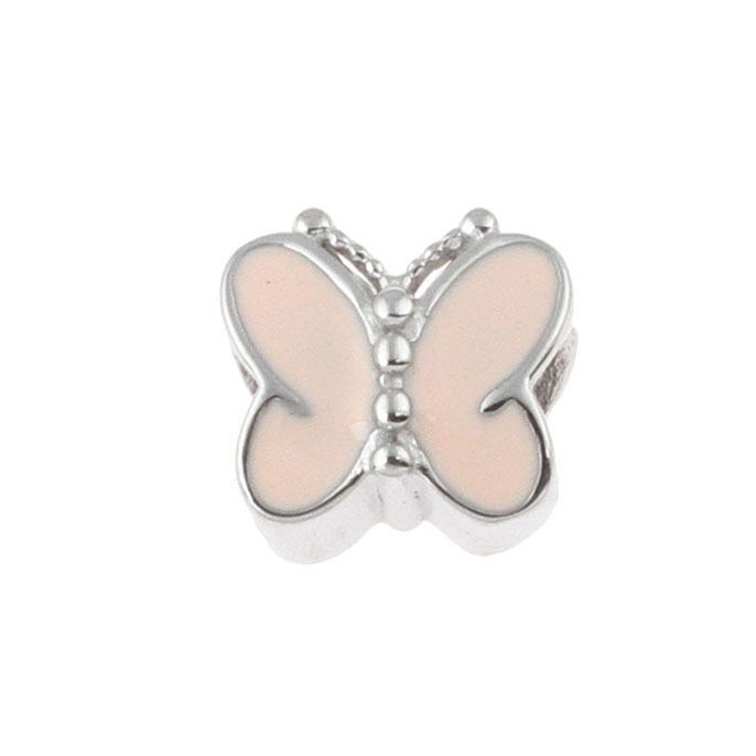 Šperky4U Navlékací ocelový přívěšek korálek motýl - K0109