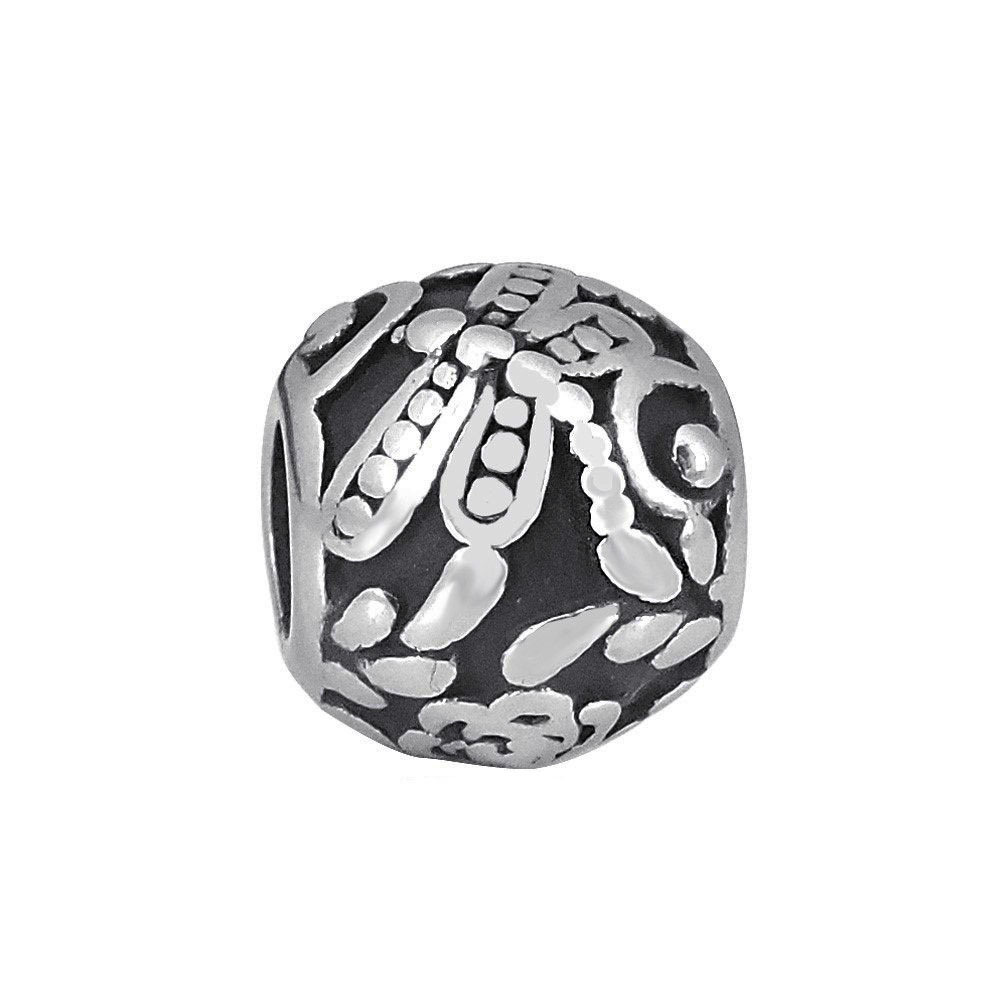 Šperky4U Navlékací ocelový přívěšek korálek s vážkami - K0110