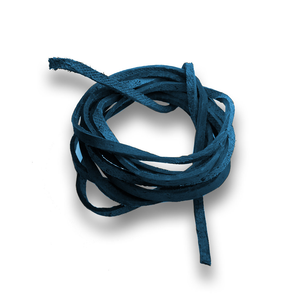 Rezaná kožená šnúrka modrá, hr. 2 mm, dĺžka 100 cm