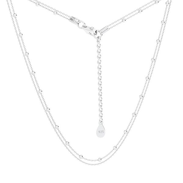 Šperky4U Dvojitý stříbrný náhrdelník s kuličkami - NB-2260