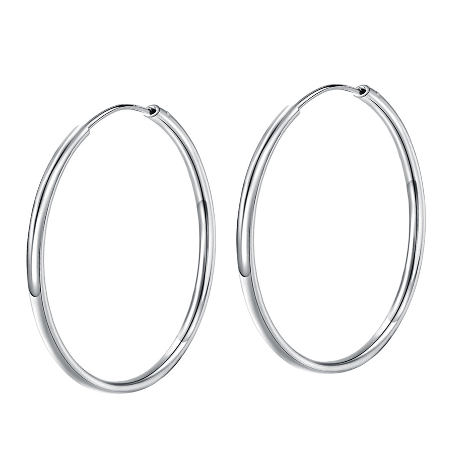 NUBIS® Stříbrné náušnice kruhy 30 mm - NB-3662-30