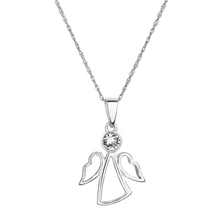 Stříbrný náhrdelník anděl se Swarovski krystalem