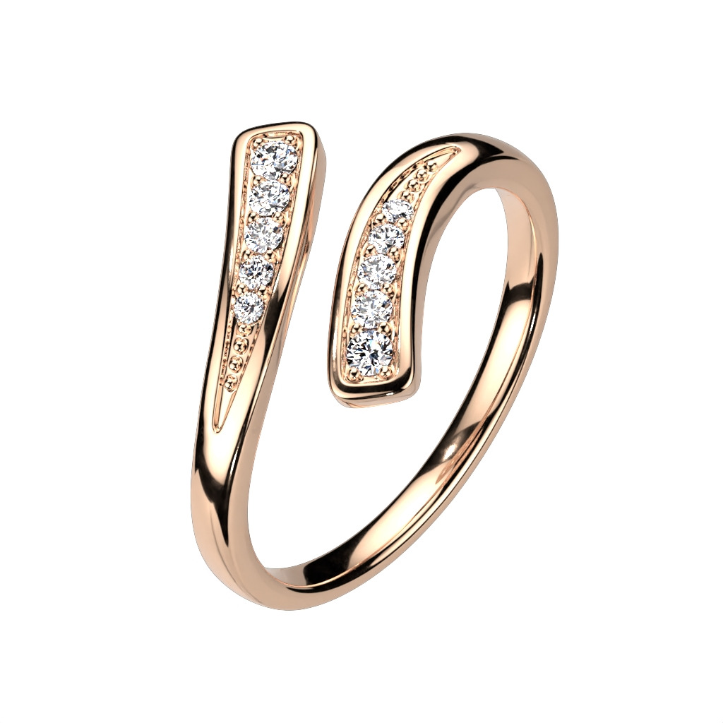 Šperky4U Zlacený prsten na nohu se zirkony - velikost universální - PNB1027-RD