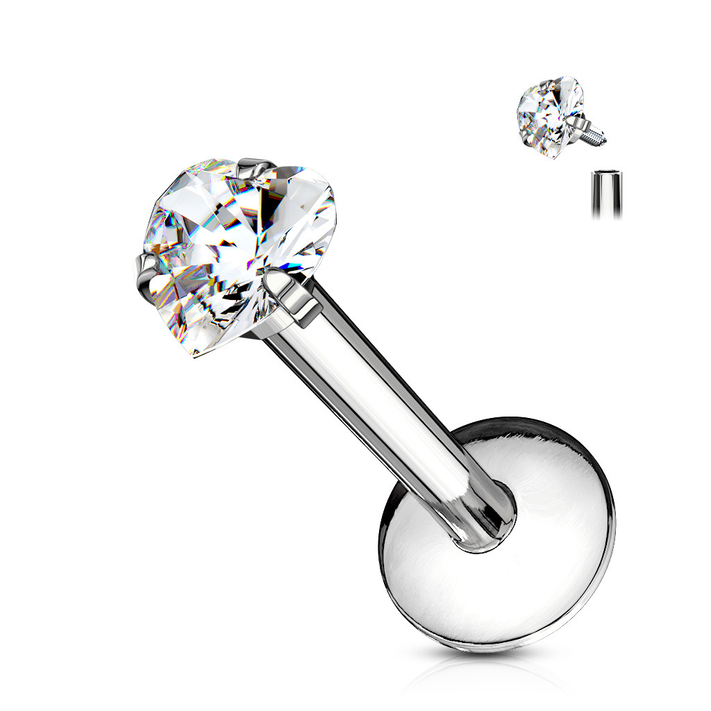 Piercing do brady - labreta srdiečko
