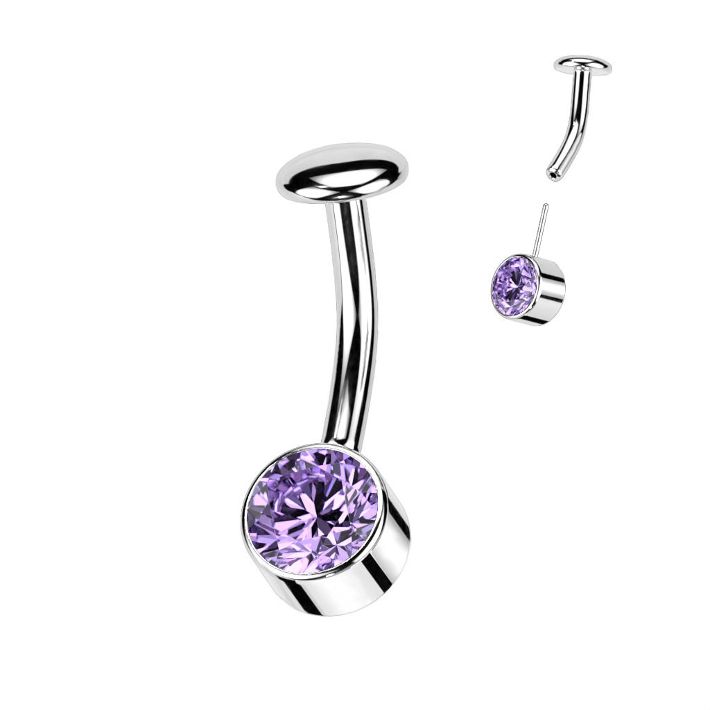 Šperky4U PUSH IN piercingu do pupíku TITAN - TIT1229-A