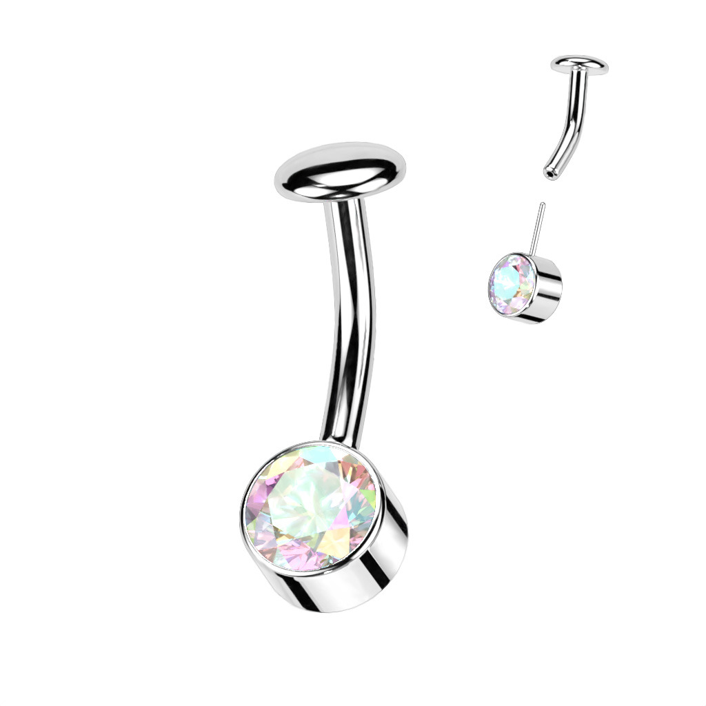 Šperky4U PUSH IN piercingu do pupíku TITAN - TIT1229-AB