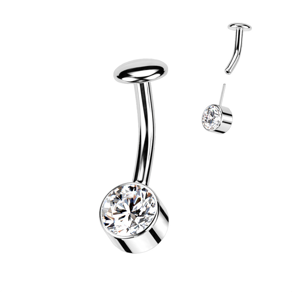 Šperky4U PUSH IN piercingu do pupíku TITAN - TIT1229-C