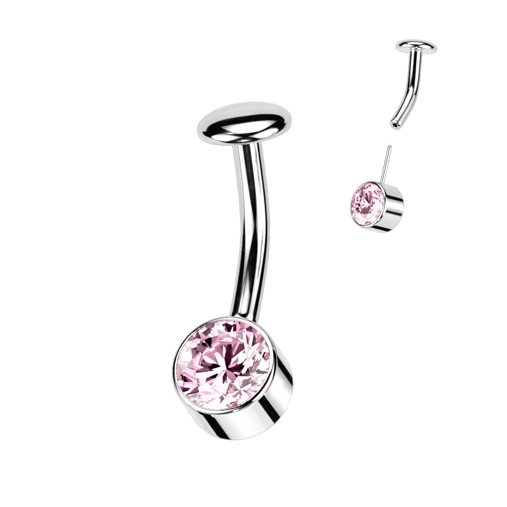 Šperky4U PUSH IN piercingu do pupíku TITAN - TIT1229-P