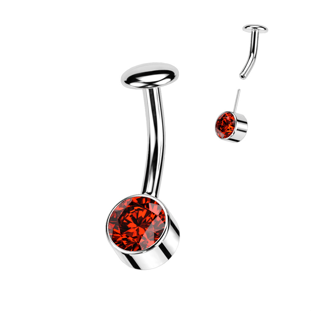 Šperky4U PUSH IN piercingu do pupíku TITAN - TIT1229-R