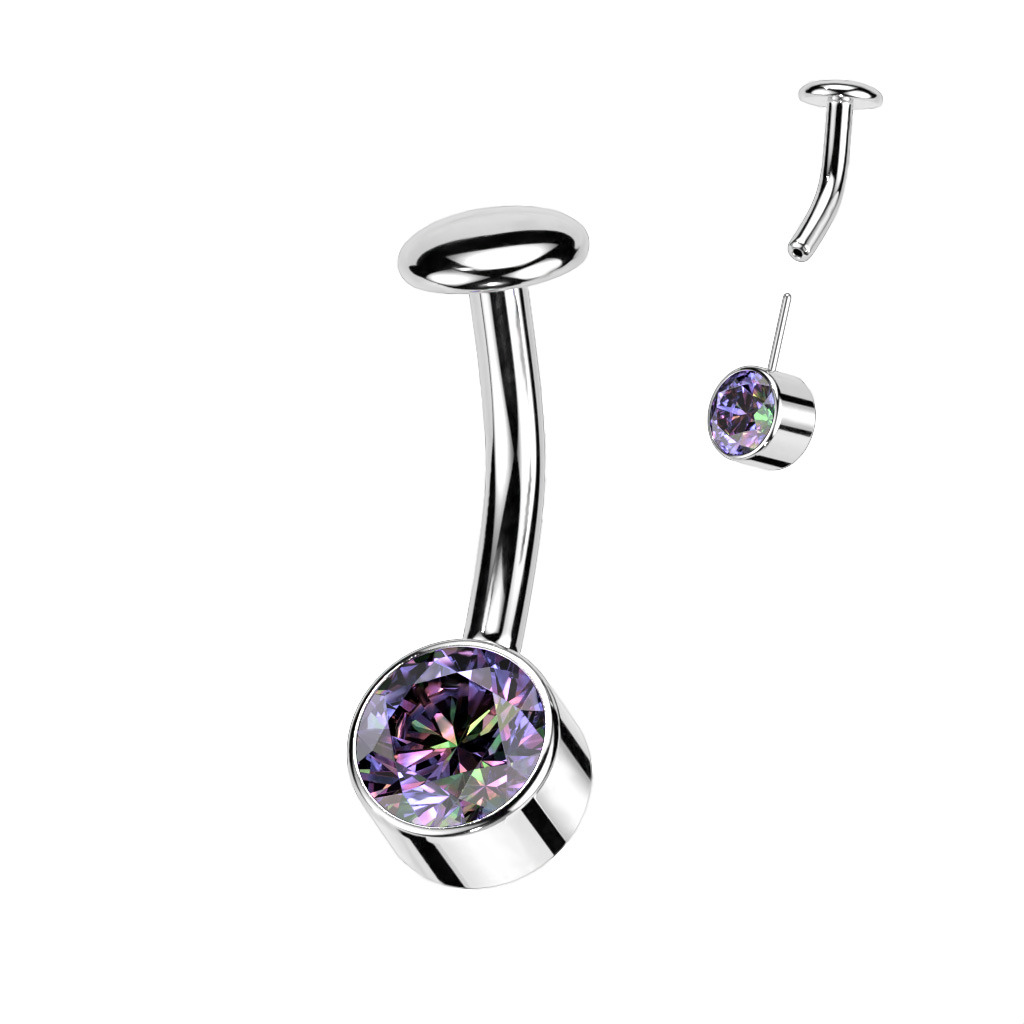 Šperky4U PUSH IN piercingu do pupíku TITAN - TIT1229-VM