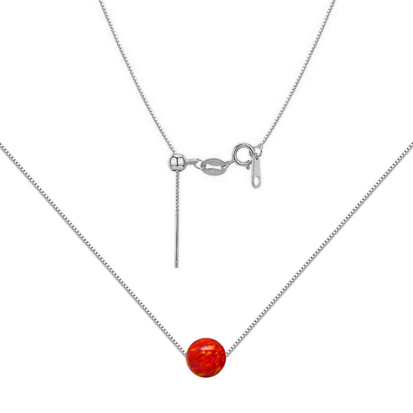 NUBIS® Stříbrný náhrdelník s opálem - kulička 6 mm - NBS01-OP45