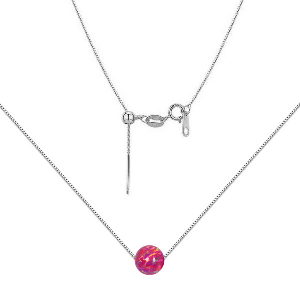 NUBIS® Stříbrný náhrdelník s opálem - kulička 6 mm - NBS01-OP23