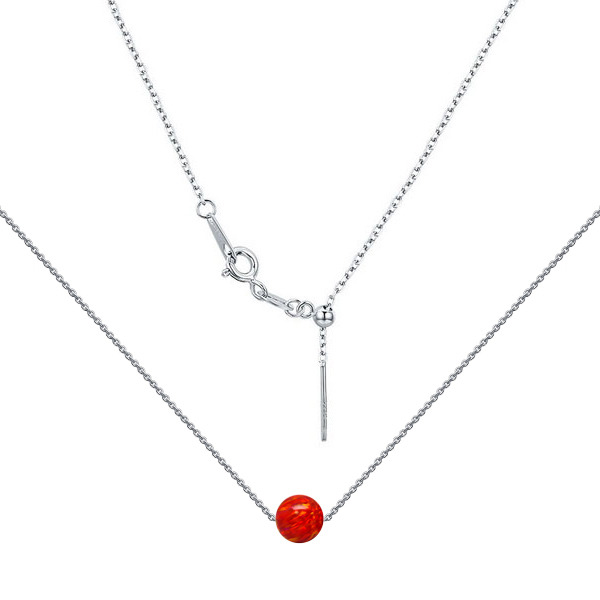 Strieborný náhrdelník s opálom - gulička 5 mm