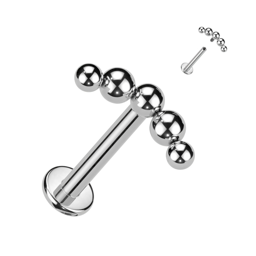 Šperky4U Piercing do brady - labreta titan 1,2 x 8 mm - TIT1237-1208