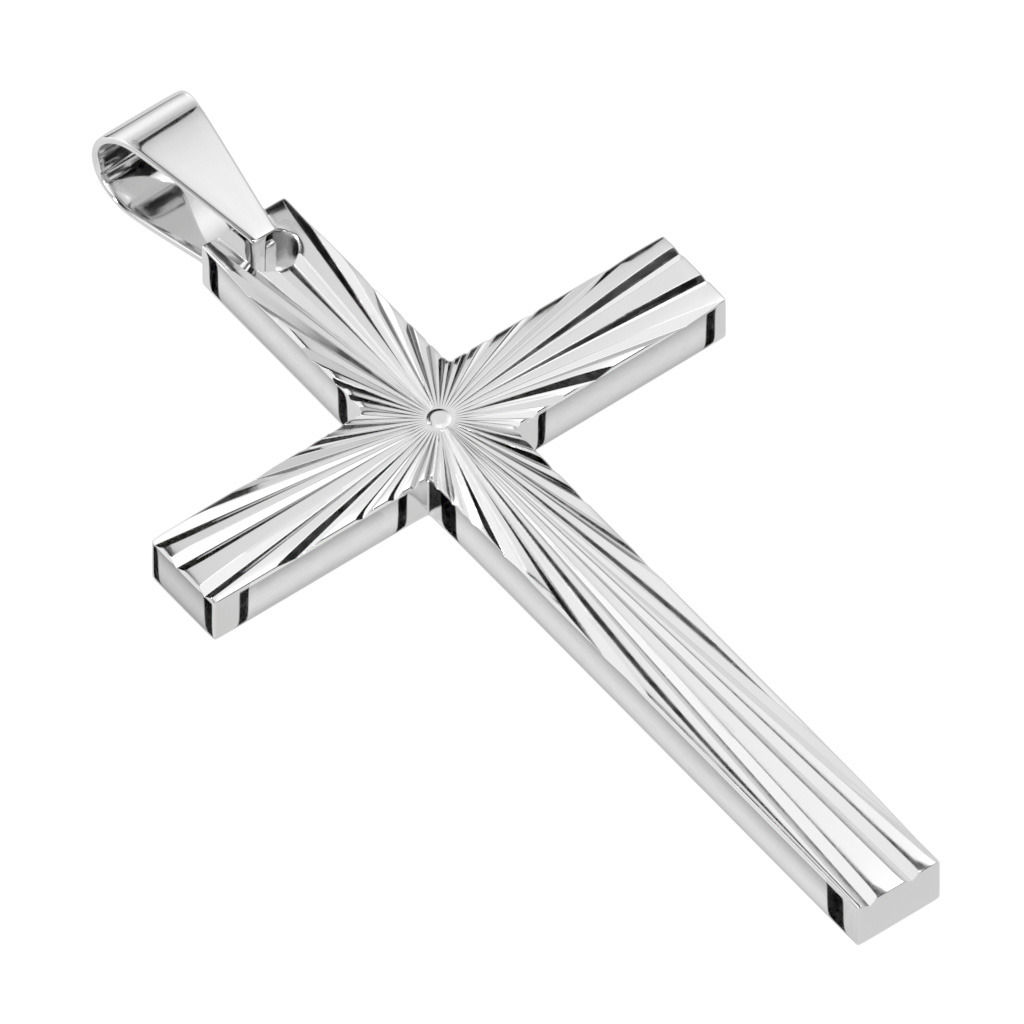 Šperky4U Ocelový přívěšek - kříž - OPP1902-ST