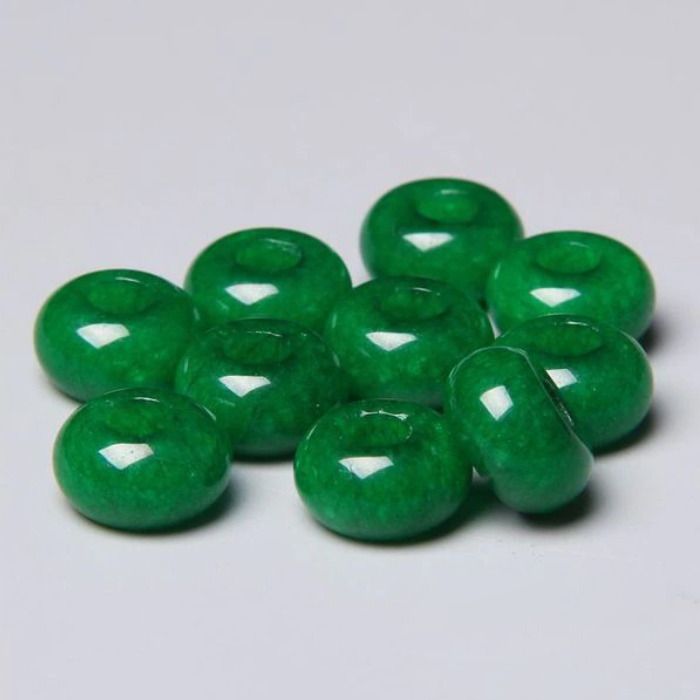 Šperky4U Navlékací korálek Rondelle zelený Nefrit - RD1009
