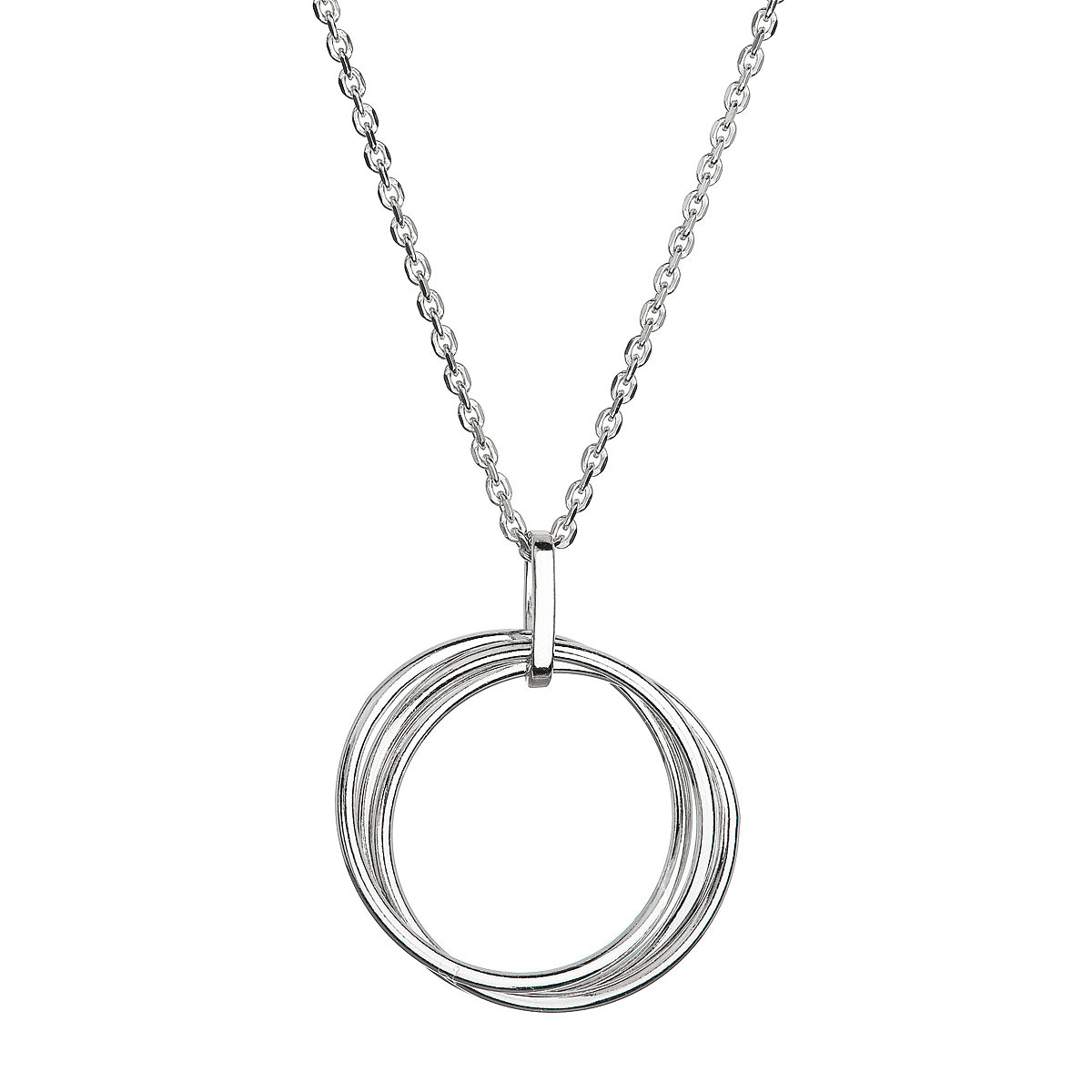 EVOLUTION GROUP CZ Stříbrný náhrdelník tři kroužky - 62001