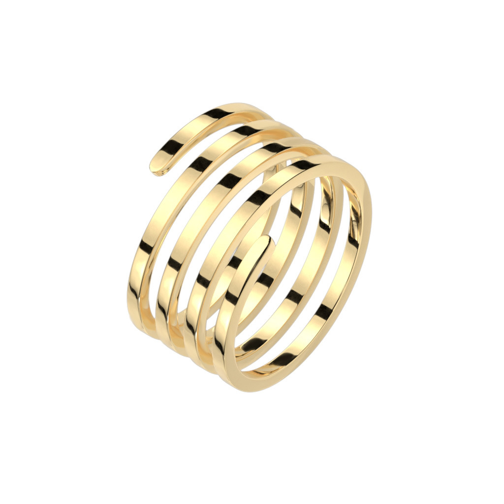 Šperky4U Zlacený ocelový prsten - velikost 52 - OPR1930-52