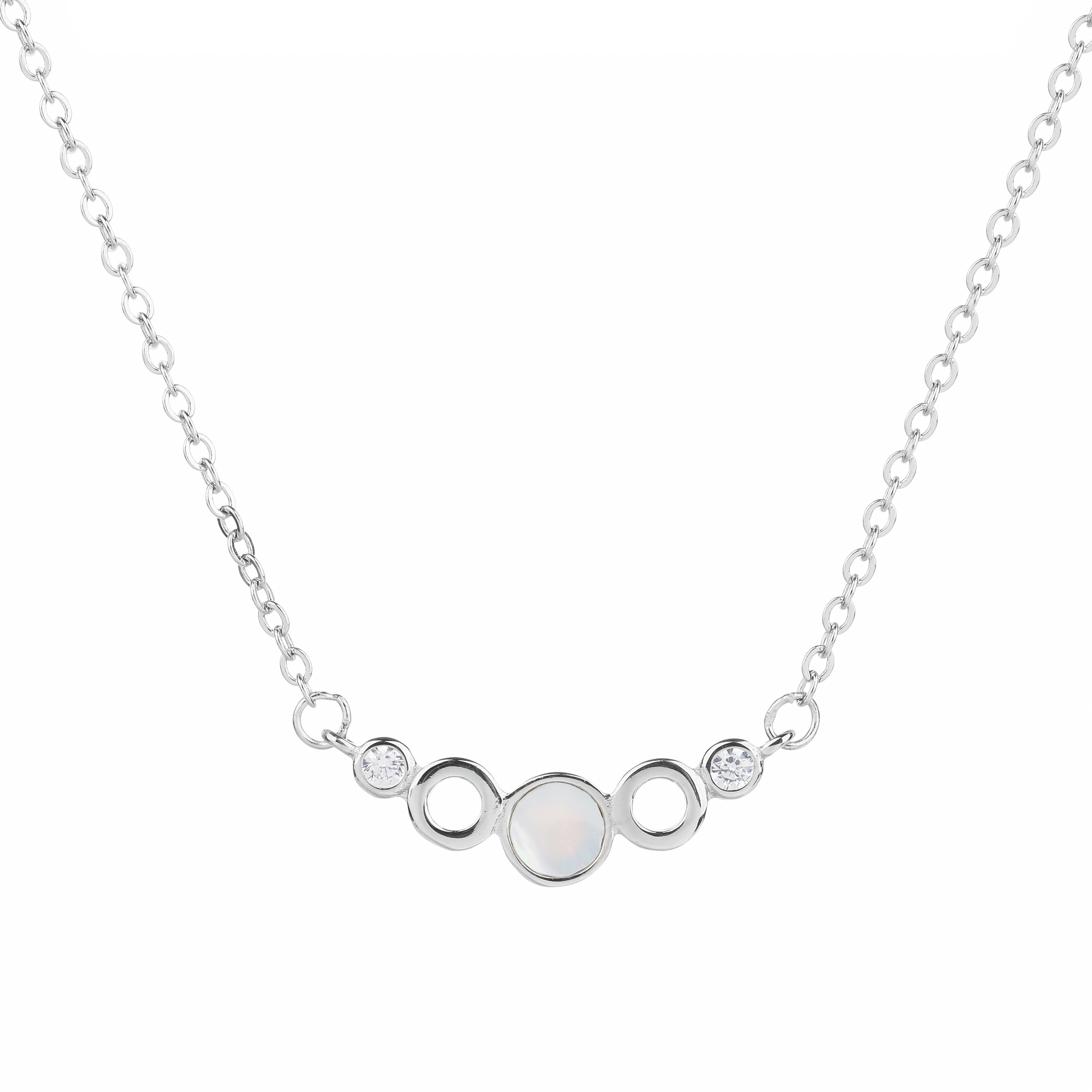 NUBIS® Střibrný náhrdelník s kroužky - NB-2284
