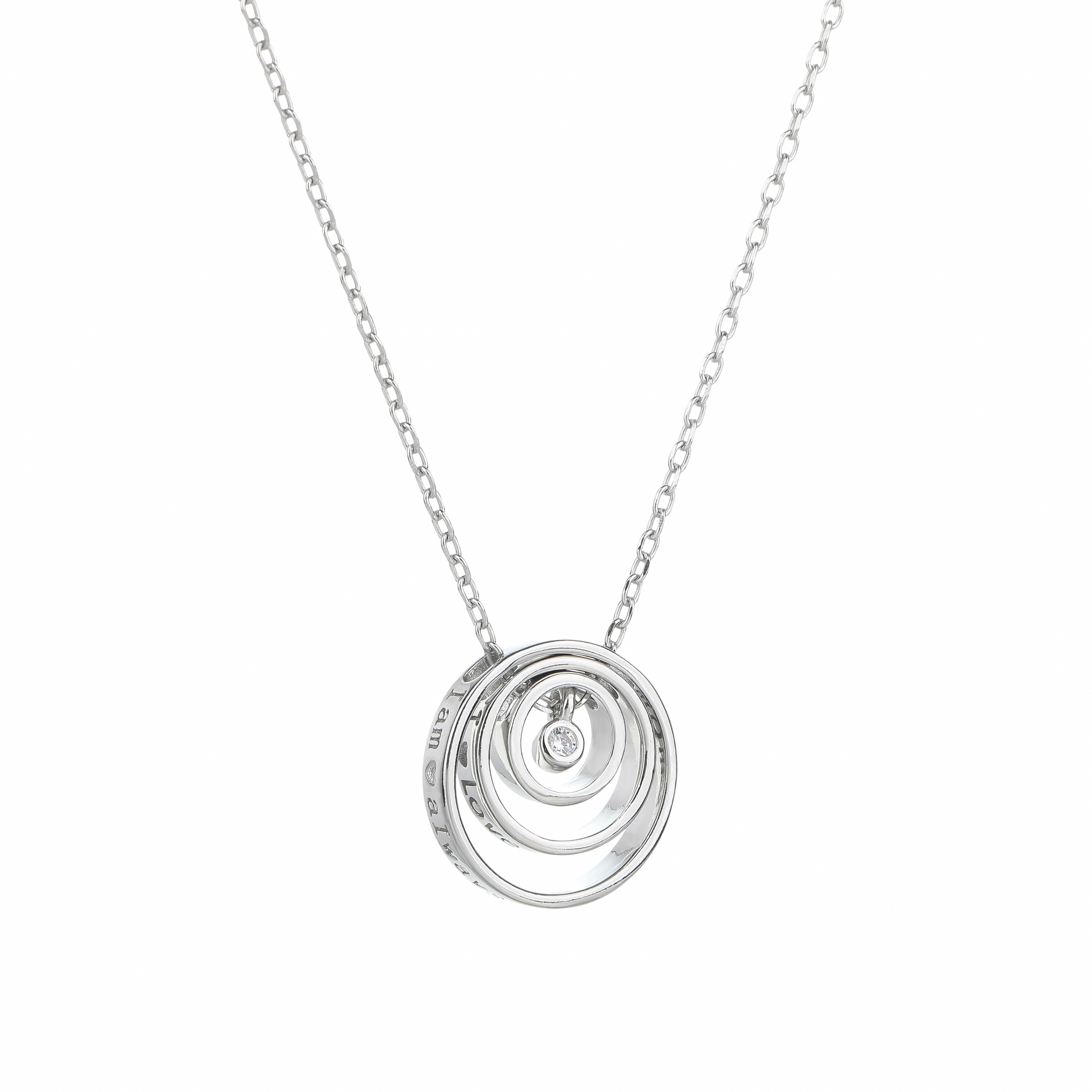 NUBIS® Stříbrný náhrdelník s kroužky - NB-2280