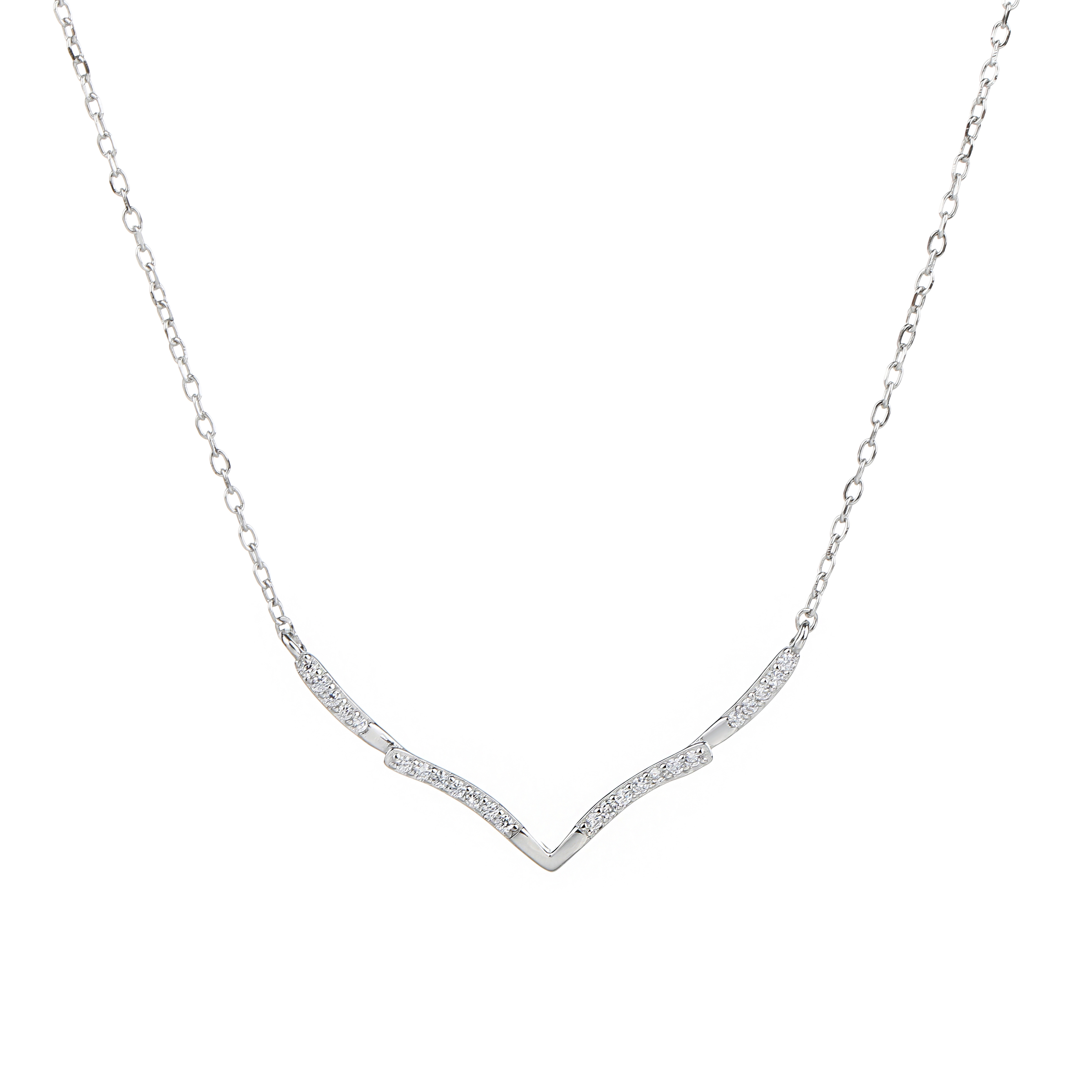 NUBIS® Stříbrný náhrdelník se zirkony - NB-2278