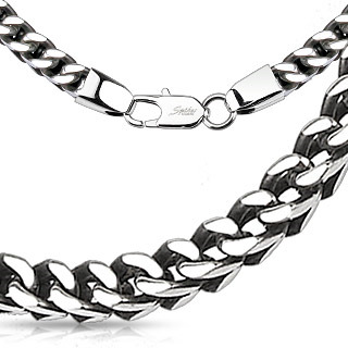 Šperky4U Pánský ocelový řetěz, tl. 7 mm, délka 60 cm - OPE1070-060-70
