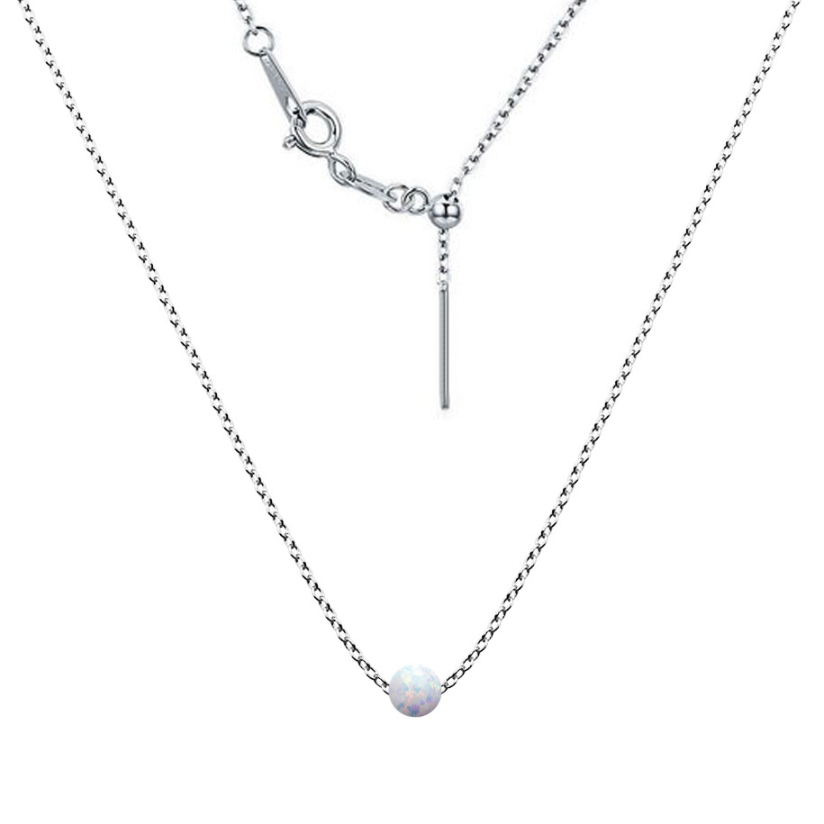 NUBIS® Ocelový opálový náhrdelník - kulička 5 mm - NBP97-OP17