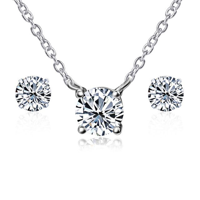 Šperky4U Set stříbrný náhrdelník + náušnice - ZB585541