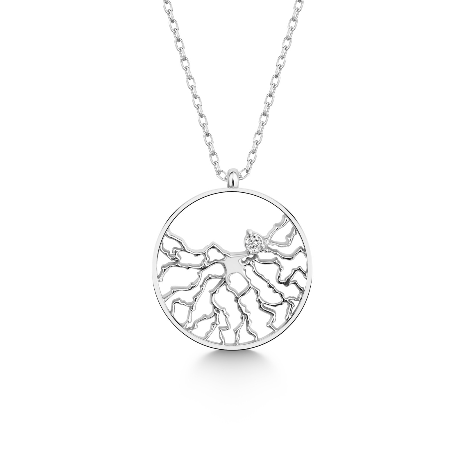 NUBIS® Stříbrný diamantový náhrdelník strom života - NBS-001
