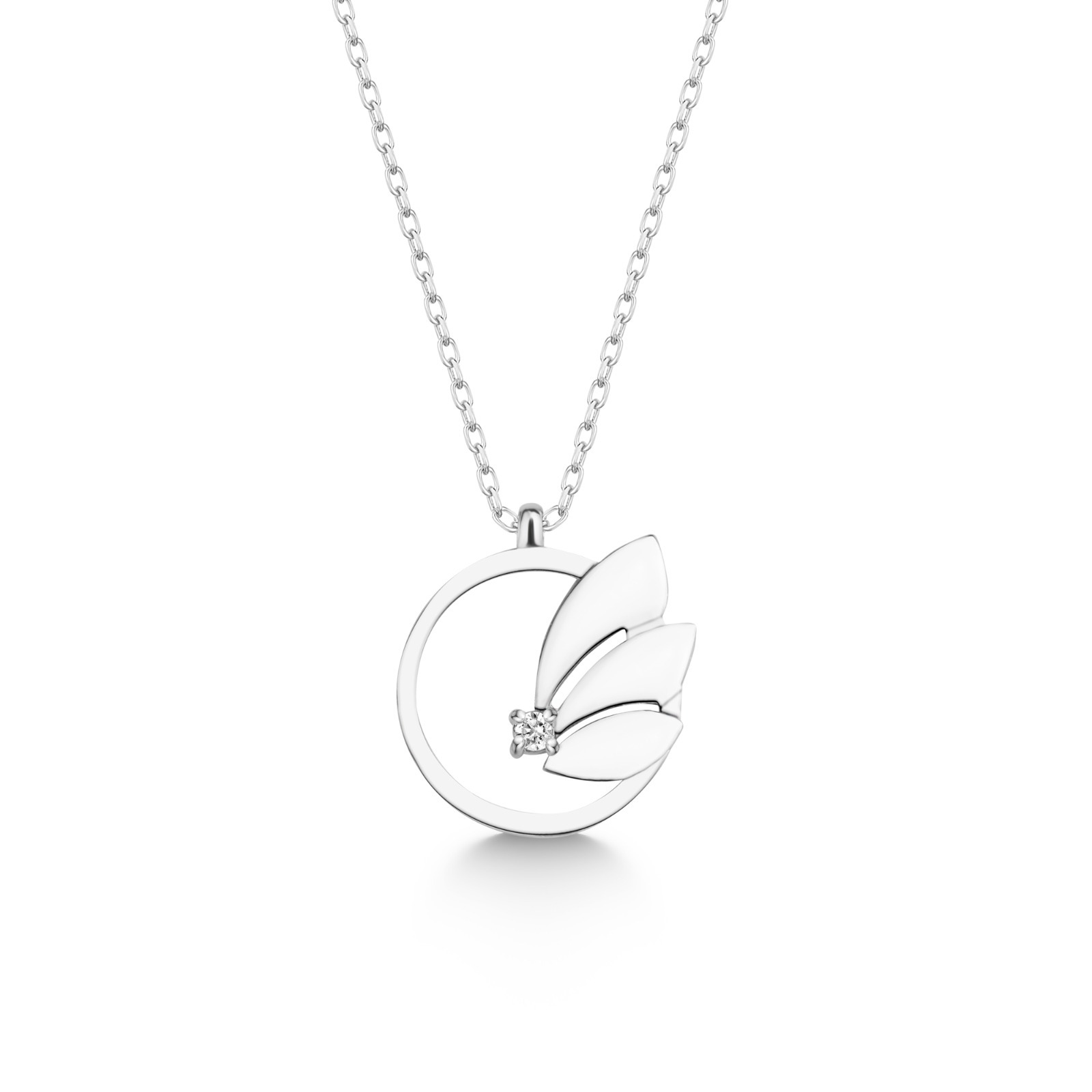 NUBIS® Stříbrný diamantový náhrdelník - NBS-008