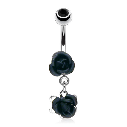 Šperky4U Piercing do pupíku - růžičky - WP01036-K