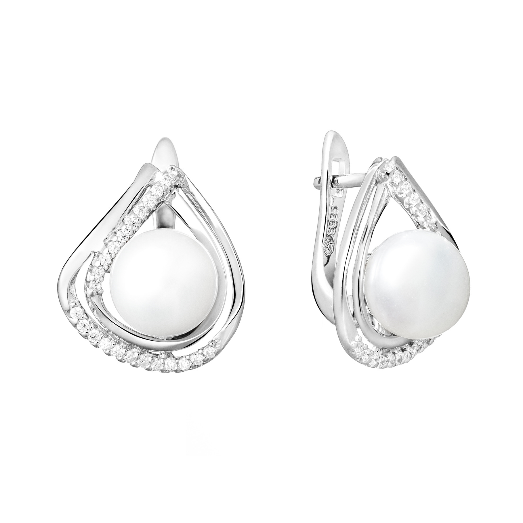 GAURA Perlové náušnice – bílé přírodní perly - GA1061