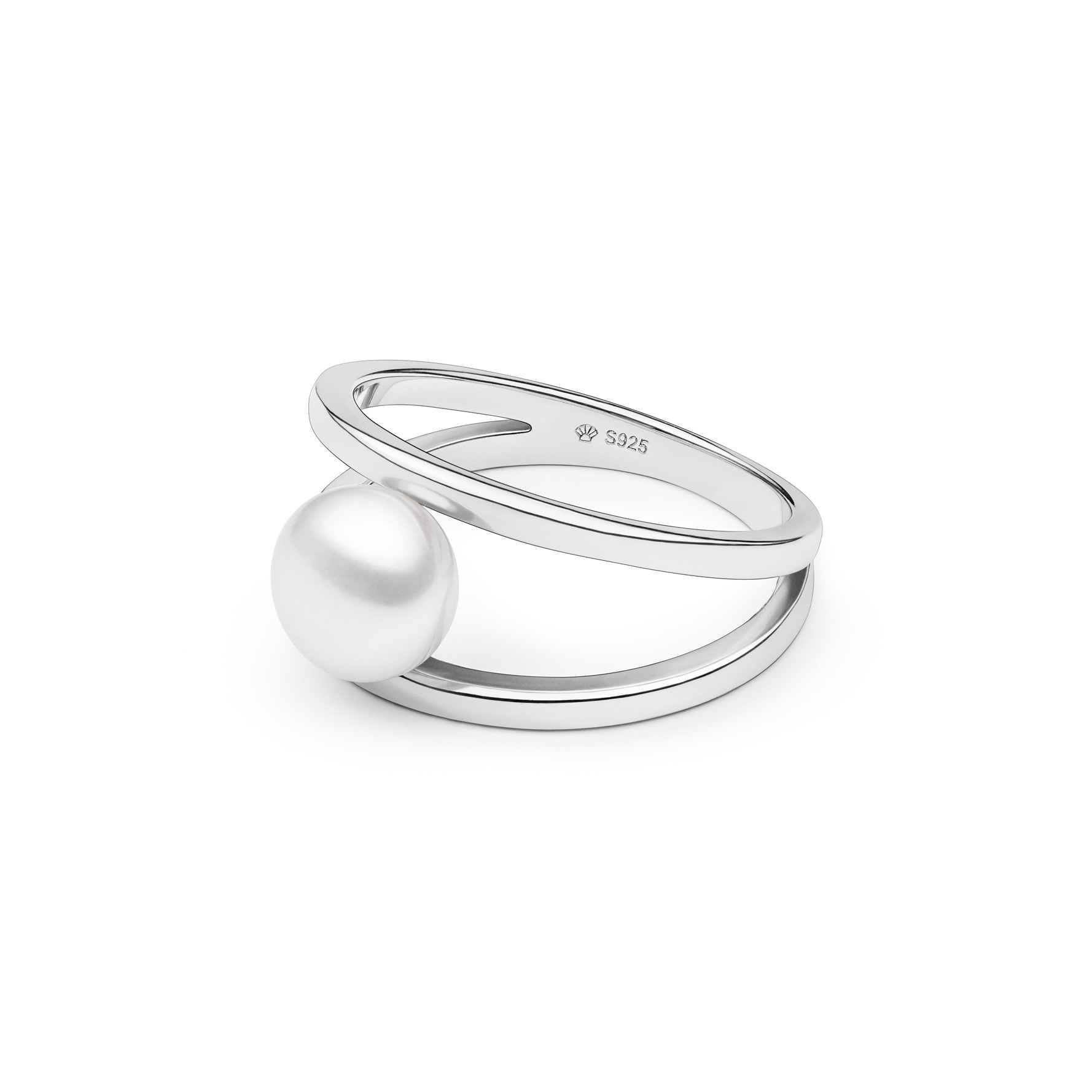 GAURA Stříbrný prsten s bílou perlou - velikost 50 - GA4014W-50
