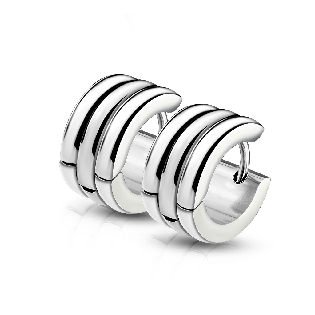 Šperky4U Ocelové náušnice - kroužky - OPN1041-ST