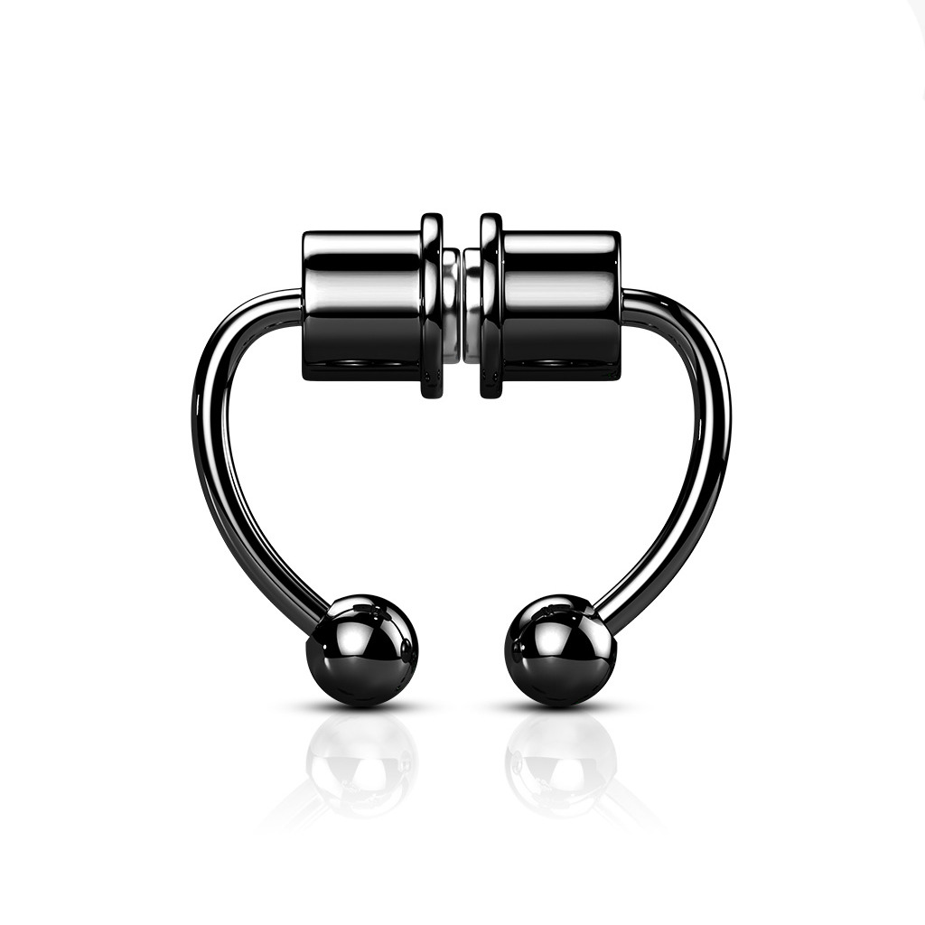 Šperky4U Černý falešný septum piercing do nosu - NS0048-K