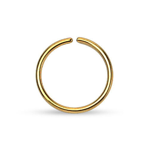 Šperky4U Piercing do nosu - kruh zlacený - N0003-1210