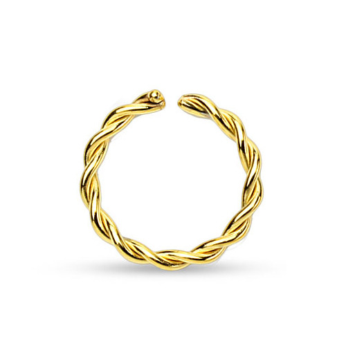 Šperky4U Piercing do nosu - kruh zlacený - N0007-1208