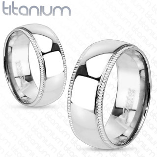 Spikes USA Pánský snubní prsten titan, šíře 8 mm, vel. 70 - velikost 70 - TT1012-70