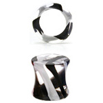 Šperky4U Plug do ucha - barva černá/bílá, průměr 3 mm - PL01021-03KW
